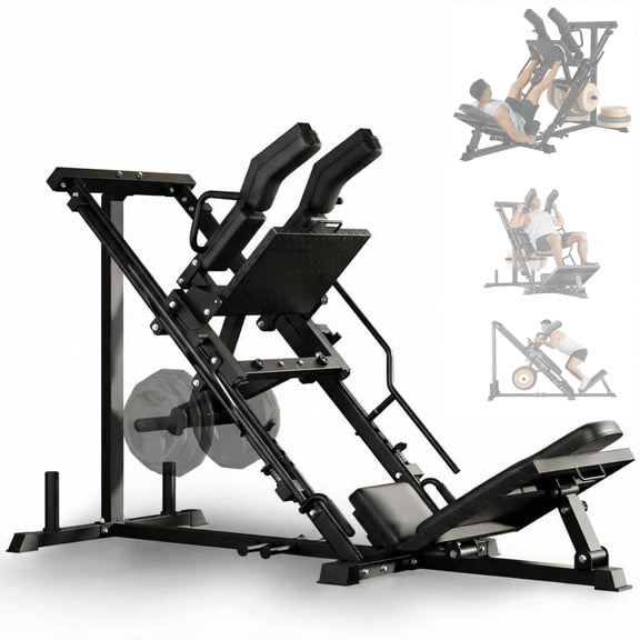 GARVEE 1200lb Leg Press Hack Squat Machine,3-in-1 Multifunctional Leg Machine with Linear Bearing Hack Squat & Leg Press Combo,Fits 1" & 2" Plates,Strength Training Lower Body