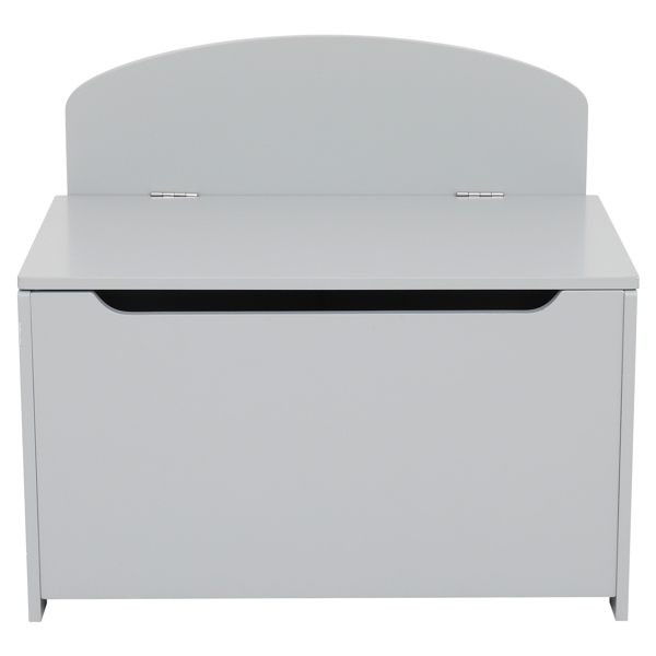 Wooden Toy Box and Storage Chest，Entryway Bench with 2 Safety Hinges，Gray Color