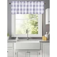 thumbnail image 3 of Curtain Valance for Windows,Purple White Plaid Kitchen Valances Rod Pocket Short Curtains,Classic Geometric Lattice Window Treatment Panel for Bedroom Bathroom 60x18in, 3 of 9