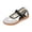 White, variant on Hook and Loop Sneakers, Color Block Walking Shoes, Women's Retro Platform Mary Jane Shoes Casual Hook and Loop Sneakers Stylish Color Block Walking Shoes Comfort Cushion Footwear, Black 6