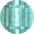 thumbnail image 1 of Ahgly Company Indoor Round Abstract Light Blue Contemporary Area Rugs, 6' Round, 1 of 4