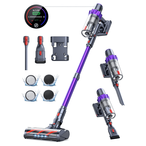 Buture VC70 Cordless Stick Vacuum Cleaners 55mins 450W 40KPa with Touch Display Powerful Lightweight Vacuum Cleaner for Carpets Floors Pet Hair Home