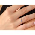 thumbnail image 2 of vylahjewellery Elegant Women’s Rose Gold Plated Engagement Rings – Baguette Blue Diamond Moissanite Ring – Dainty Slim Stacking Band with Side Stones Ring, 2 of 5