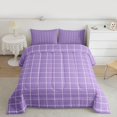 thumbnail image 2 of Homewish Fashion Buffalo Plaid Full Size Comforter Sets, Plum Modern Checkered Bedding Comforter Set, Teens Kids Adult Reversible Bedding Sets, Breathable Home Decor, 3-Piece, 2 of 8