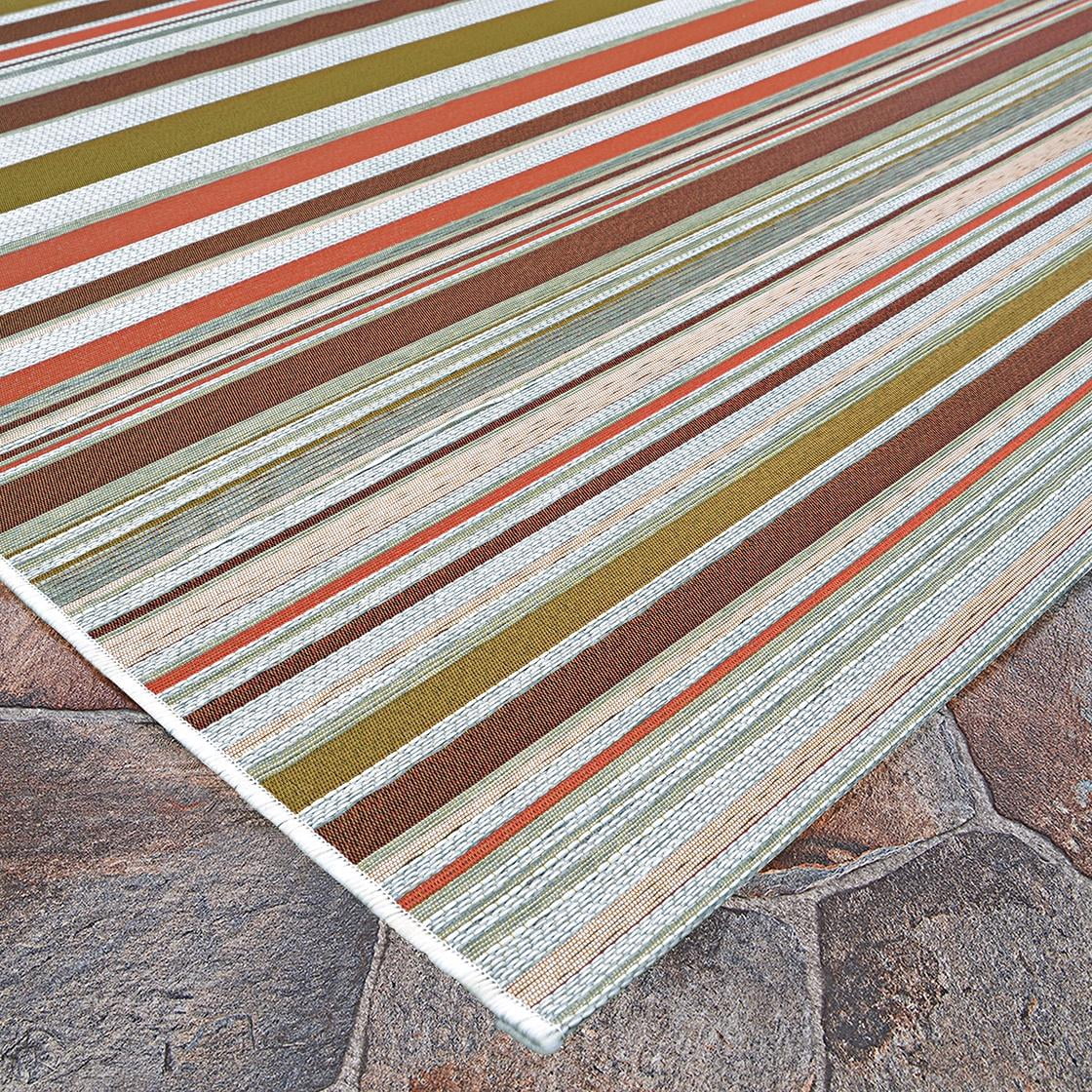 Couristan Dolce Striped 2'3" x 3'11" Sunset Outdoor Rug