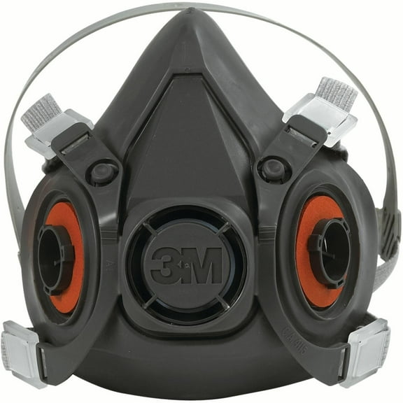 3M Half Facepiece Reusable Respirator 6200 - 6000 Series, Medium, Resist Gases, Vapors, Particulates, Adjustable Strap