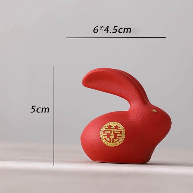 facefd Cute Rabbit Statue Animal Model for Bookshelf Decoration Birthday Gift 6cmx4.5cmx5cm single ear