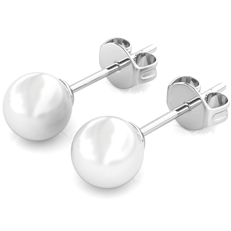 Cate & Chloe Vivienne White Pearl Stud Earrings photo 1