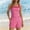 A_ Hot Pink, variant on Women's Summer Striped Ribbed Cami Tank Top Elastic Waist Shorts 2 Piece Pajama Set for Loungewear Red XXL