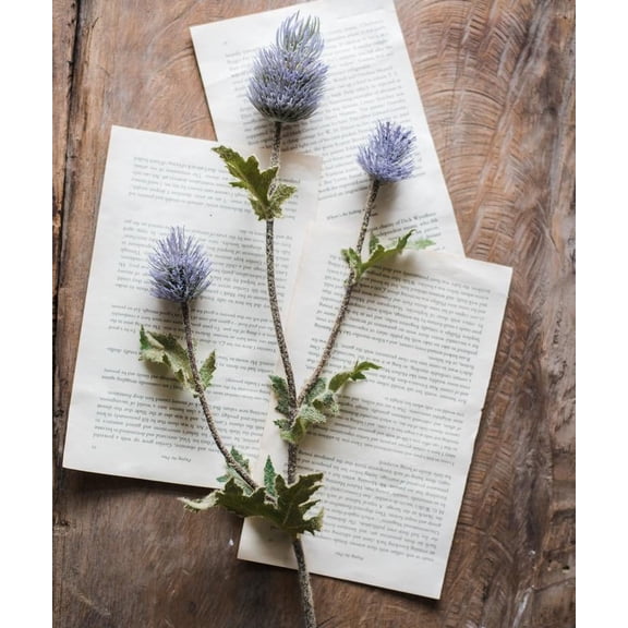 Faux Silk Artificial Thistle Flower Stem 26" Tall