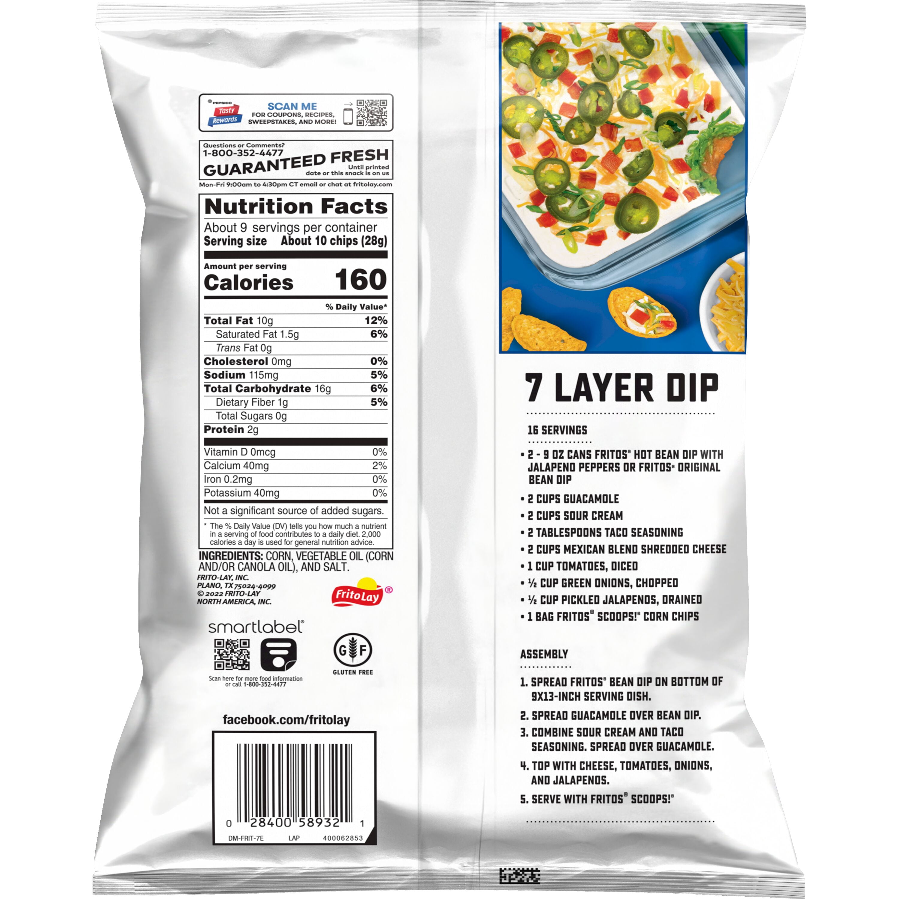 (4 pack) Fritos® Scoops!® Corn Chips, 9.25 oz. Bag