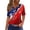 Vermilion, variant on Women's 250th Anniversary USA Shirt V-Neck Button Patriotic Star Print Short Sleeve T-Shirts Independence Day Top