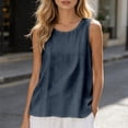 thumbnail image 6 of WAYUTE Womens Tank Tops Crewneck Sleeveless Solid Color Breathable Basic Shirts Loose Fit Camisole Top Trendy Beach Casual Outdoor, 6 of 7