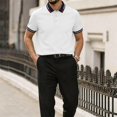 thumbnail image 2 of HAJWOH Polo Shirts for Men Dressy Casual Button Collared Golf T Shirt Classic Solid Color Business Summer Blouses, 2 of 7
