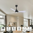 thumbnail image 5 of Matthews Fan Company AKLK-BK-MWH-56 Alessandra 56” Matte Black Ceiling Fan with 3 Matte White Blades, Integrated LED Light Kit, Remote Control, Indoor/Outdoor Wet Rated, 5 of 6