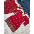 thumbnail image 6 of CREATIONBYAAROHI Designer Heavy Work Georgette Short Kurta with Dhoti and Dupatta set, Punjabi Kurta set., 6 of 7