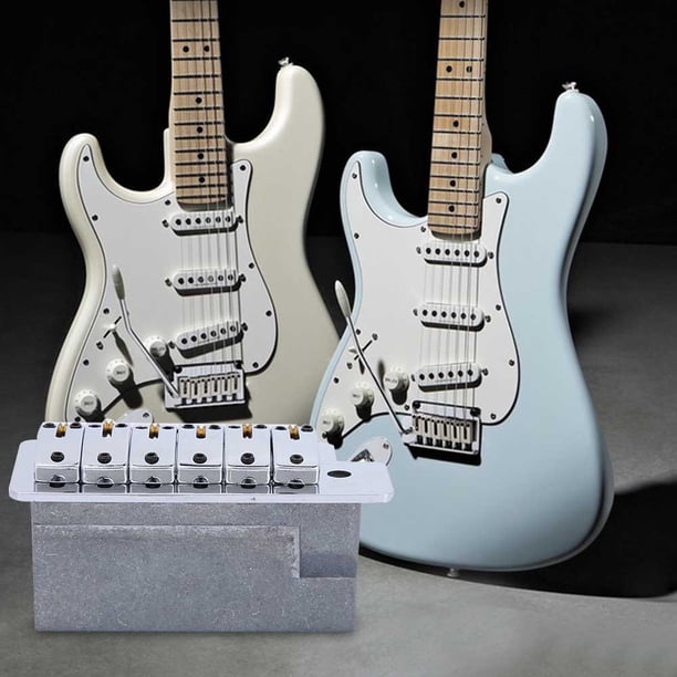 JUEGO DE PUENTE DE TRÉMOLO DE 6 Cuerdas, Buena Resistencia Y Acabado Cromado, Cuerpo de Metal para Guitarra Eleccica Con 12 Piezas de Accesorios, Puente de Trémolo de Guitarraza
