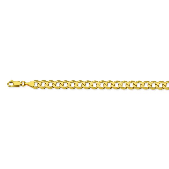 14K Yellow Gold 6.7 Curb Chain in 8.5 inch, 20 inch, 22 inch, 24 inch