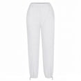 thumbnail image 5 of Baggy Sweatpants for Women Casual High Waist Loose Fit Workout Athletic Joggers Pants with Pockets (L, White), 5 of 5