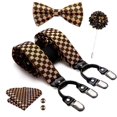 thumbnail image 1 of Clip de seda de marca en tirantes para hombre, tirantes, corbatín, pañuelo, gemelos, conjunto de broche para hombres, ajuste ajustable de 160 cm a 195 cm de altura 3049-0090 Kaili Sencillez, 1 of 3