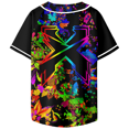 thumbnail image 4 of Camiseta de béisbol con estampado floral psicodélico de Excision, merchandising de Harajuku, uniforme de béisbol con botones finos, camiseta de béisbol para fanáticos de EDC EDM, 4 of 4