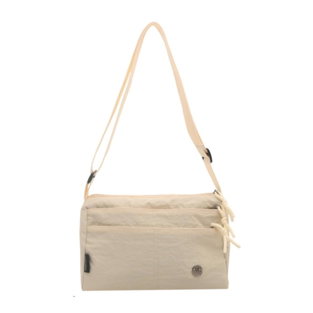 Bolso bandolera para mujer con múltiples bolsillos, bolso de hombro vaquero moderno para viajes y acampadas. Blanco