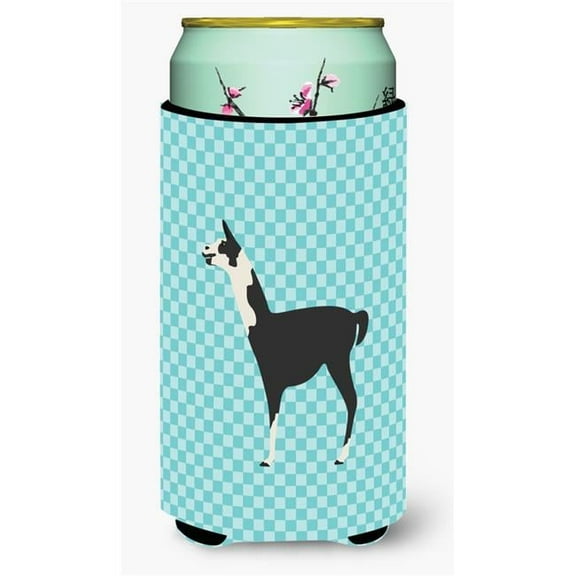Carolines Treasures BB8092TBC Llama Q Ara Blue Check Tall Boy Beverage Insulator Hugger