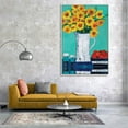 thumbnail image 3 of IDEA4WALL Framed Canvas Wall Art Minimalist Yellow Poppy in White Vase Painting Prints for Modern Home Decoration Ready to Hang - 24x36 inches, 3 of 4