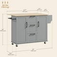 thumbnail image 3 of HOMCOM Îlot de Cuisine sur Roulettes, Chariot de Cuisine avec Abattant Tiroirs Gris, 3 of 10
