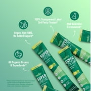 Supergreens Premium Superfood Greens Drink Mix w/Chlorella, Moringa, Spinach & Broccoli + Digestive Enzymes & Probiotic Blend -Nutrient-Packed Powder (Apple Pear 20 Servings, Travel Pack)