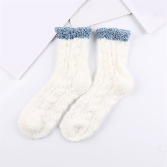 Only Moment Fuzzy Socks for Women Coral velvet Fluffy Slipper Socks Cozy Winter Warm Soft Microfiber Plush Home Sleeping Gift Socks White,One Size