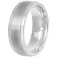 thumbnail image 2 of Men's White Tungsten 8MM Comfort Fit Step Edge Wedding Band, 2 of 4