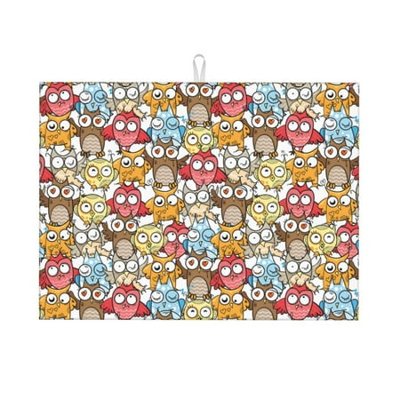 

Gaeub Cartoon Owls 1 Print Dish Drying Mats For Kitchen Counter Kitchen Drying Mat Large Dish Drying Pad for Kitchen Counter Microfiber Dish Drying Mat for Sinks Drainer Mats 18x24in