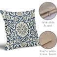thumbnail image 4 of Light Blue Grey Gray Boho Pillow Covers 20 X Inch Bohemian Ethnic Carpet Style Vintage Flower Print Decorative Throw Pillows Outdoor Linen Cushion Case Farmhouse Decor Set of 2, 4 of 6