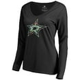 thumbnail image 2 of Women's Black Dallas Stars Lovely Long Sleeve V-Neck T-Shirt, 2 of 3