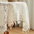 thumbnail image 5 of chaungfeng Beige Vintage Style Crochet Tablecloth, Lace Tablecloth Table Mat Round Dining Table Table Decoration, Wedding Home Party Decoration (2 Size), 5 of 6