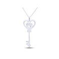 thumbnail image 3 of AFFY White Cubic Zirconia Heart Key Pendant Necklace in 14k White Gold Over Sterling Silver, 3 of 5