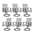 thumbnail image 2 of UDPATIO 7-Piece Outdoor Swivel Bistro Set, 360° Swivel Patio Chairs with 51" Round Metal Table with Umbrella Hole, All Weather Dining Set for Backyard Balcony, Light Grey, 2 of 8