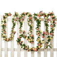 thumbnail image 3 of TETOU 6pcs Flower Garlands Artificial Rose Vine Flowers with Leaves 66ft Hanging Roses Vine for Room Wedding Birthday Christmas Wall Decor(Yellow), 3 of 7