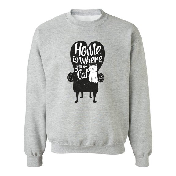 Home Is Where Cat Quotes Sweatshirt Men -Image by Shutterstock, Male Medium