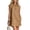 Khaki, variant on Women's Half Zip Tunic Dress, Cotton Linen Mock Neck Mini Dresses, Loose Fit Cap Sleeve Summer Beach Vacation Shift Sundress with Pockets