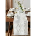 thumbnail image 4 of Table Runner Dresser Scarves 60 Inch Long, Abstract White Grey Marble Stone Linen Dining Table Runners Natural Agate with Gold Line Tabletop Scarf for Wedding Holiday Party Kitchen, 4 of 7