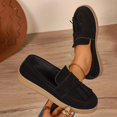 thumbnail image 2 of WLOELOEW Casual Loafers For Women Spring Summer Solid Color Fringe Detail Outdoor Wear Flock Upper Size 7.5 Us Foot Length 9.84 Inches Slip On Comfortable Wear, 2 of 9
