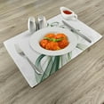 thumbnail image 2 of Ambesonne Green Place Mats Set of 4, Modern Curlicue Leaves Dreamy, Standard Size, White Emerald Teal, 2 of 5