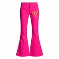 thumbnail image 4 of Uniform Pants for Girls Size 7 Flare Dress Pants High Waisted Bell Bottoms School Uniform Outfits Back To School Clothes Hot Pink, 4 of 4