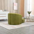 thumbnail image 6 of Mid Century Accent Chair with Ottoman, Upholstered Round Arms Chair with Curved Backrest and Footrest, Comfy Lounge Chair for Living Room, Bedroom, Reading Room, 6 of 7