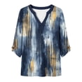 thumbnail image 3 of Tqcoqu Women's Casual Loose Tunic Tops Blouses,V Neck 3/4 Sleeve Floral Print Fit Tops,Navy Women's S-XL, 3 of 7