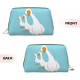 thumbnail image 3 of Picia Three White Geese Print Leather Makeup Bag Make Up Bag Travel Toiletry Bag for Her Girlfriend Teacher Teen Girl Gifts, 3 of 8