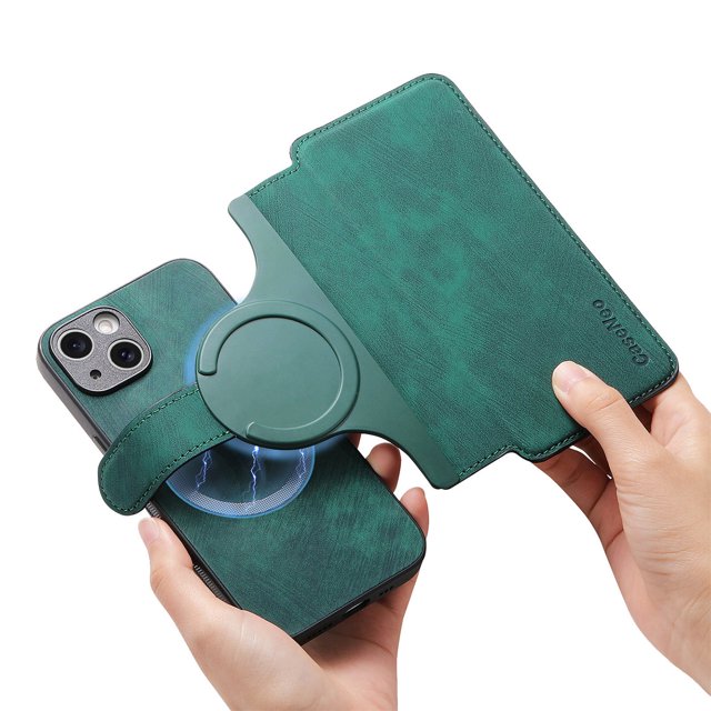 Innovative Magnetic Magsafe 2 - in - 1 Detachable Structure Mobile Phone Case for iphone 16 Series (green,iphone 16 Plus)