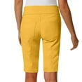 thumbnail image 4 of LOVZFMLL Womens Shorts Bermuda Knee Length Shorts with Pockets Elastic High Waisted Stretch Shorts for Women Summer Walking Travel Yellow L, 4 of 9